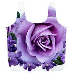 Roses Violets Flowers Arrangement Full Print Recycle Bag (xl) by Pakrebo