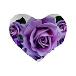 Roses Violets Flowers Arrangement Standard 16  Premium Flano Heart Shape Cushions Front