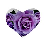 Roses Violets Flowers Arrangement Standard 16  Premium Flano Heart Shape Cushions Back