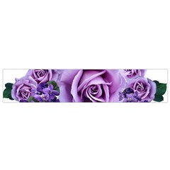 Roses Violets Flowers Arrangement Small Flano Scarf