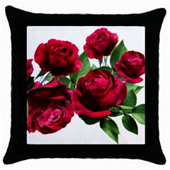 Roses Flowers Red Romantic Garden Throw Pillow Case (black) by Pakrebo