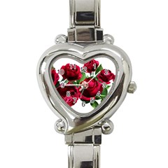 Roses Flowers Red Romantic Garden Heart Italian Charm Watch by Pakrebo