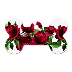 Roses Flowers Red Romantic Garden Dog Tag Bone (two Sides) by Pakrebo