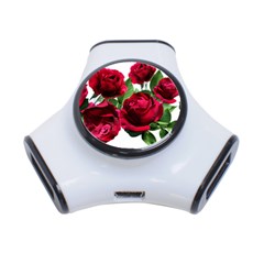 Roses Flowers Red Romantic Garden 3-port Usb Hub by Pakrebo