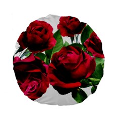 Roses Flowers Red Romantic Garden Standard 15  Premium Round Cushions