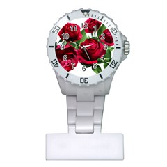 Roses Flowers Red Romantic Garden Plastic Nurses Watch by Pakrebo