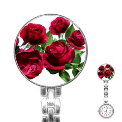 Roses Flowers Red Romantic Garden Stainless Steel Nurses Watch by Pakrebo