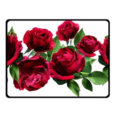 Roses Flowers Red Romantic Garden Double Sided Fleece Blanket (small) 