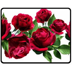 Roses Flowers Red Romantic Garden Double Sided Fleece Blanket (medium)  by Pakrebo