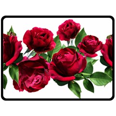 Roses Flowers Red Romantic Garden Double Sided Fleece Blanket (large)  by Pakrebo