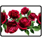 Roses Flowers Red Romantic Garden Double Sided Fleece Blanket (Large)  80 x60  Blanket Front