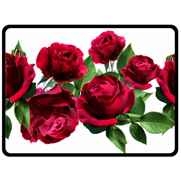 Roses Flowers Red Romantic Garden Double Sided Fleece Blanket (Large) 