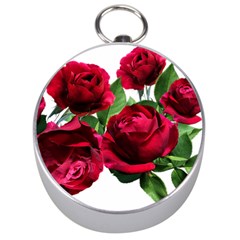 Roses Flowers Red Romantic Garden Silver Compasses by Pakrebo