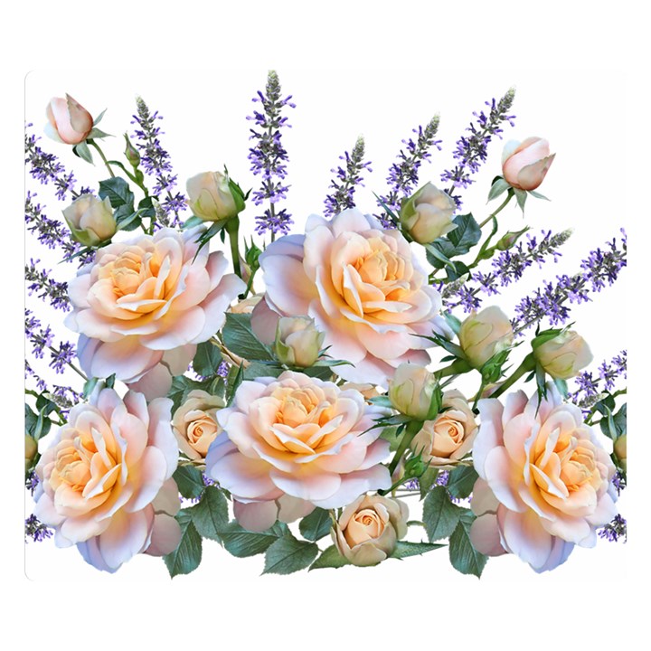 Roses Flowers Salvias Arrangement Double Sided Flano Blanket (Small) 