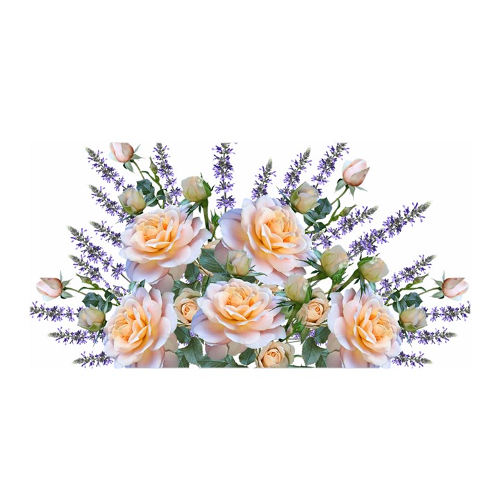 Roses Flowers Salvias Arrangement Satin Wrap