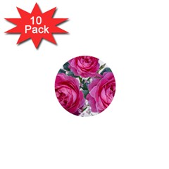 Roses Gypsophila Flowers Fragrant 1  Mini Buttons (10 Pack)  by Pakrebo