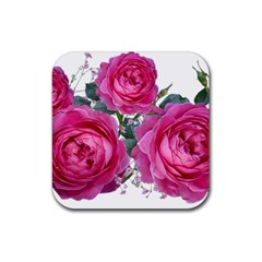 Roses Gypsophila Flowers Fragrant Rubber Coaster (square)  by Pakrebo