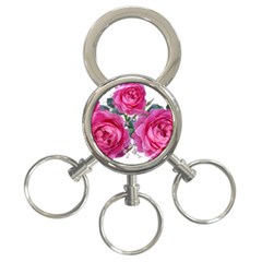 Roses Gypsophila Flowers Fragrant 3-ring Key Chain by Pakrebo