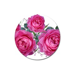 Roses Gypsophila Flowers Fragrant Magnet 3  (round) by Pakrebo