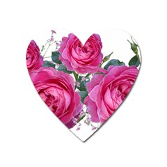 Roses Gypsophila Flowers Fragrant Heart Magnet by Pakrebo