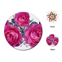 Roses Gypsophila Flowers Fragrant Playing Cards Single Design (round)