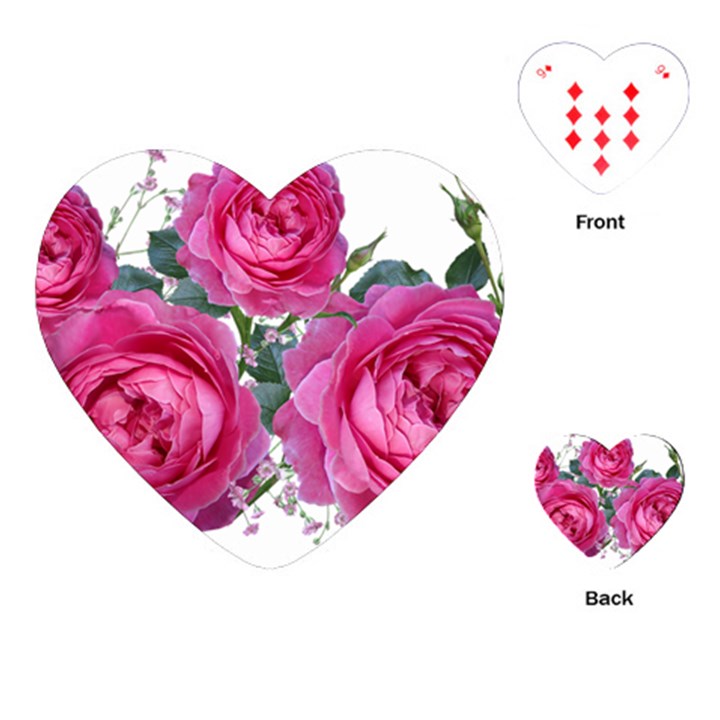 Roses Gypsophila Flowers Fragrant Playing Cards Single Design (Heart)