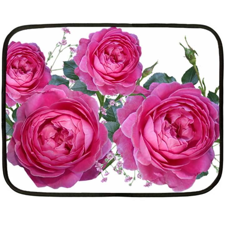 Roses Gypsophila Flowers Fragrant Double Sided Fleece Blanket (Mini) 