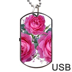 Roses Gypsophila Flowers Fragrant Dog Tag Usb Flash (one Side) by Pakrebo