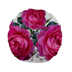 Roses Gypsophila Flowers Fragrant Standard 15  Premium Round Cushions