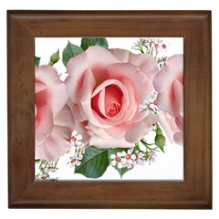 Roses Flowers Wax Flowers Framed Tile by Pakrebo