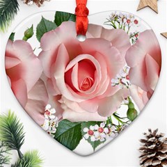 Roses Flowers Wax Flowers Ornament (heart) by Pakrebo