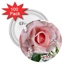 Roses Flowers Wax Flowers 2 25  Buttons (100 Pack)  by Pakrebo