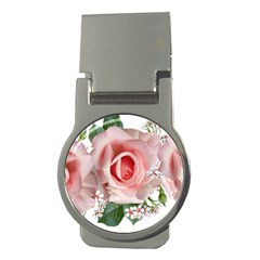 Roses Flowers Wax Flowers Money Clips (round)  by Pakrebo