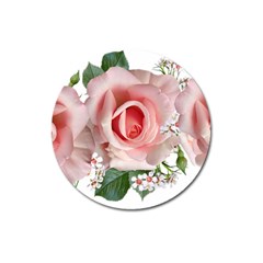 Roses Flowers Wax Flowers Magnet 3  (round) by Pakrebo