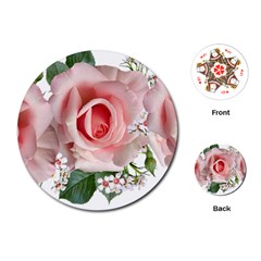 Roses Flowers Wax Flowers Playing Cards Single Design (round) by Pakrebo