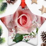 Roses Flowers Wax Flowers Star Ornament (Two Sides) Back