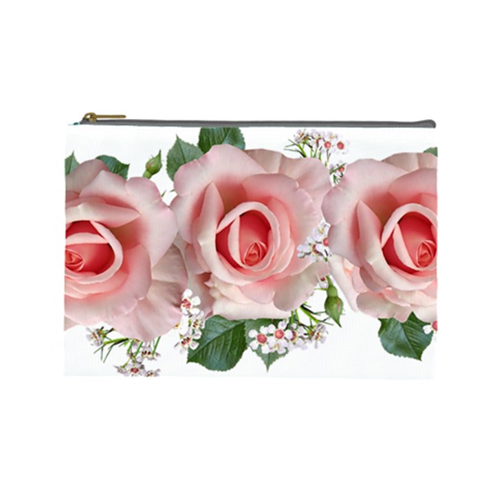 Roses Flowers Wax Flowers Cosmetic Bag (Large)