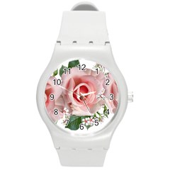 Roses Flowers Wax Flowers Round Plastic Sport Watch (m) by Pakrebo