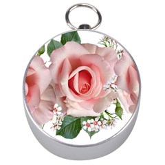 Roses Flowers Wax Flowers Silver Compasses by Pakrebo