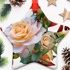 Autumn Leaves Roses Flowers Garden Ornament (star)