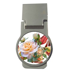 Autumn Leaves Roses Flowers Garden Money Clips (round)  by Pakrebo