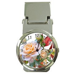 Autumn Leaves Roses Flowers Garden Money Clip Watches by Pakrebo