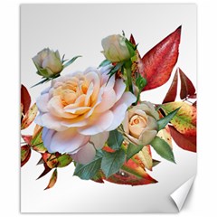 Autumn Leaves Roses Flowers Garden Canvas 8  X 10  by Pakrebo