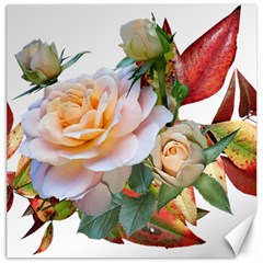 Autumn Leaves Roses Flowers Garden Canvas 12  X 12  by Pakrebo