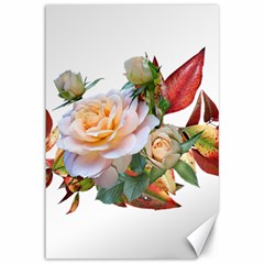 Autumn Leaves Roses Flowers Garden Canvas 12  X 18  by Pakrebo