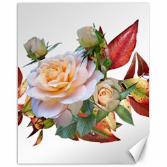 Autumn Leaves Roses Flowers Garden Canvas 16  X 20  by Pakrebo