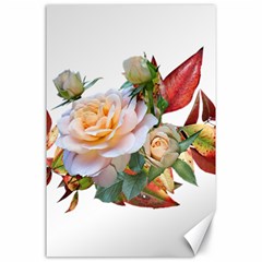 Autumn Leaves Roses Flowers Garden Canvas 24  X 36  by Pakrebo