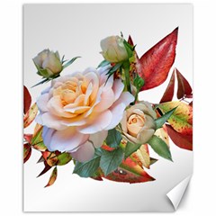 Autumn Leaves Roses Flowers Garden Canvas 11  X 14  by Pakrebo