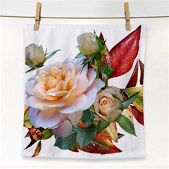 Autumn Leaves Roses Flowers Garden Face Towel by Pakrebo