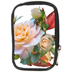 Autumn Leaves Roses Flowers Garden Compact Camera Leather Case by Pakrebo